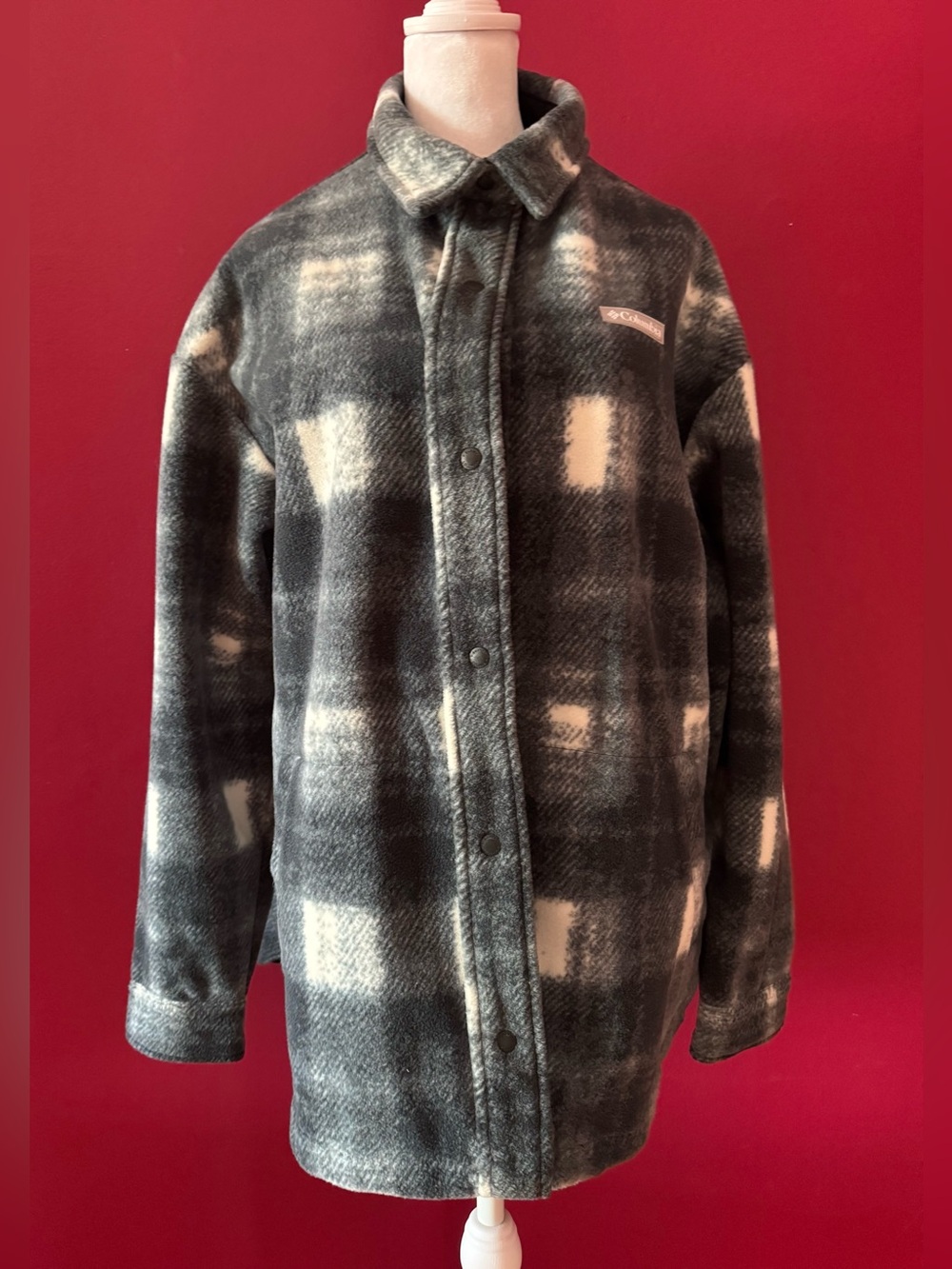 NWT Columbia Benton Springs II Fleece Shirt Jacket - XL Blue and White